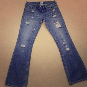 Arden B Bootcut Distressed Jeans